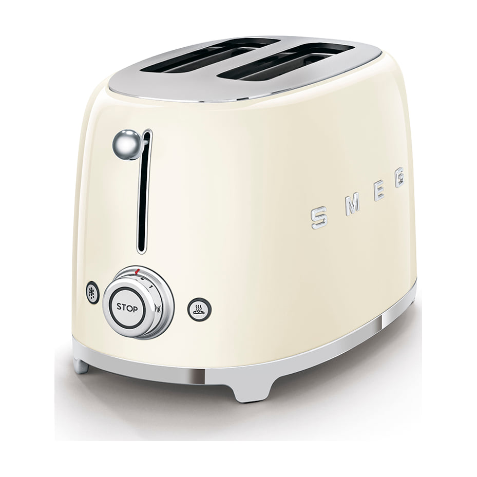 Tostadora Smeg TSF01CREU de 2 ranuras y 950 W, color crema