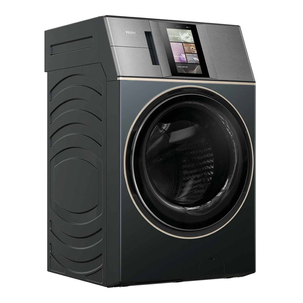 Lavadora secadora Haier 18kg /1200 rpm, Motor Direct Motion y Bomba de Calor, Couture Care - HWD180BD12LGNU-S - Antracita